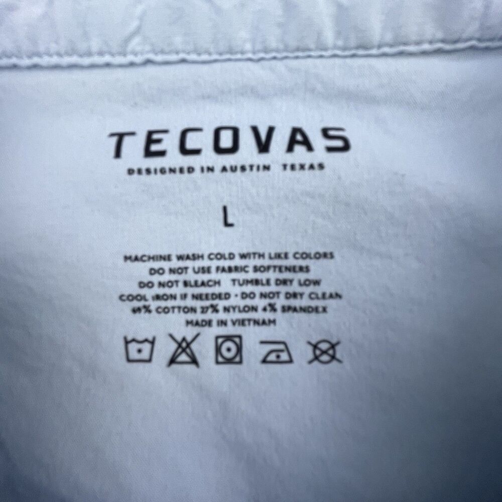 Tecovas Performance Shirt Men’s L Blue Western Pearl Snap Long Sleeve Modern - Picture 4 of 10